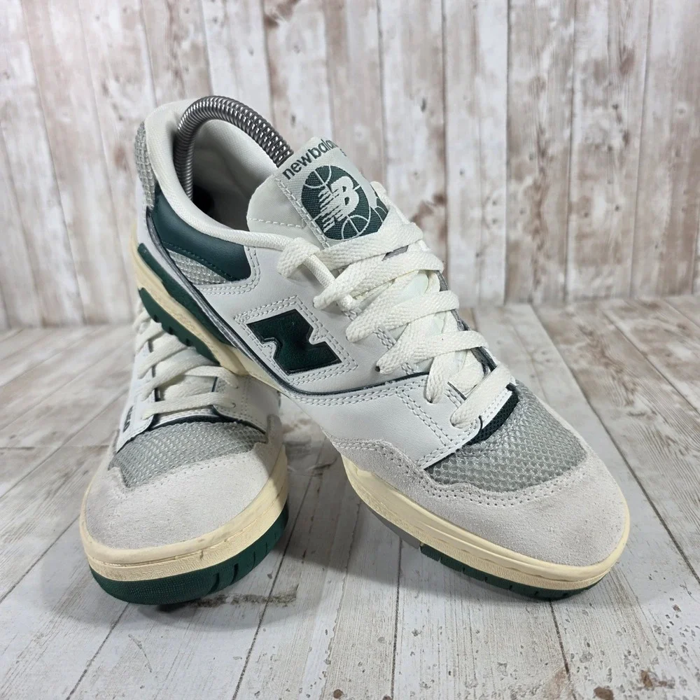 New Balance 550 White Green Suede Leather Sneakers GSB550CS Mens‎ 7 US